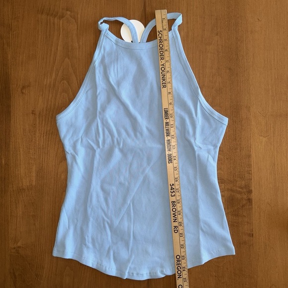 NEW NIA Georgia Racerback Tank Top Cornflower Blue Large ribbed - Picture 10 of 10